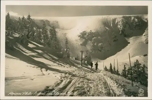 Brückenberg-Krummhübel Karpacz Górny Karpacz Kleiner Teich, Skiläufer 1932