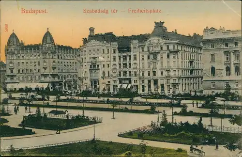 Postcard Budapest Freiheitsplatz 1911
