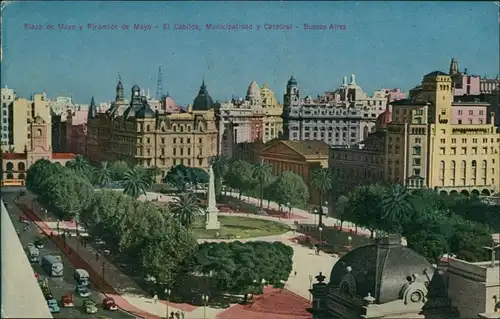 Postcard Buenos Aires Plaza de Mayo 1924