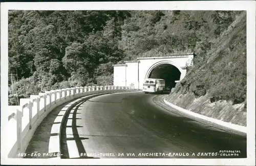 Postcard Sao Paulo Tunel da Via Anchieta 1940