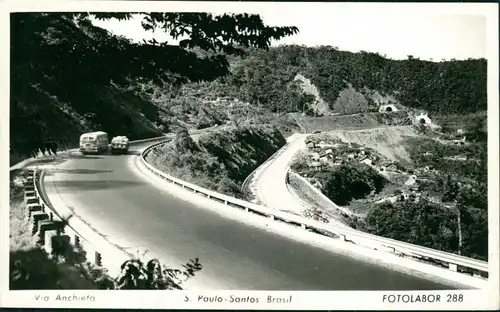 Postcard Santos Via Anchieta Bus 1934