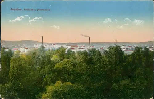 Postcard Josefstadt-Jermer Josefov Jaroměř Stadtblick - Fabriken 1923