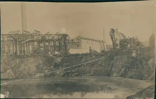 Militär/Propaganda 1.WK (Erster Weltkrieg) zerstörte Industrie 1917 Privatfoto