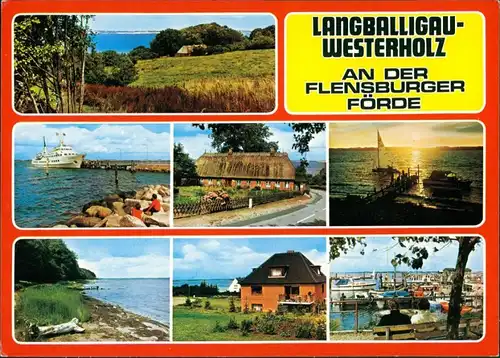 Langballig Mehrbild-AK Langballigau-Westerholz Flensburger Förde 1972