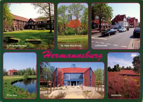 Hermannsburg Mehrbild-AK ua. Örtze Park, Lotharstrasse uvm. 1990