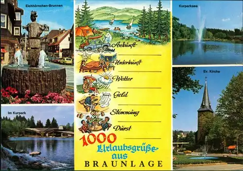 Braunlage Mehrbild-AK mit Stimmungsbericht & Stadtansichten 1975