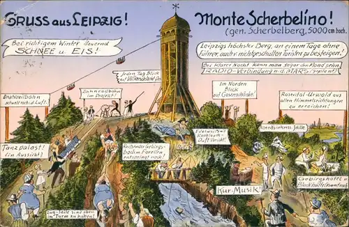 Ansichtskarte Leipzig Scherbelberg - Künstlerkarte 1932