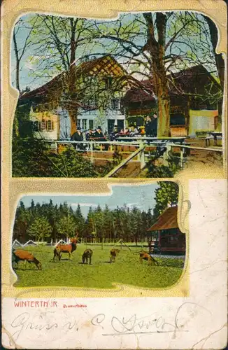 Ansichtskarte Winterthur Partie am Bruderhaus - 2 Bild 1911