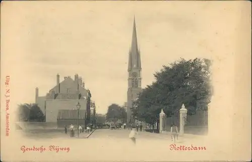 Postkaart Rotterdam Rotterdam Gondsche Rijweg 1909