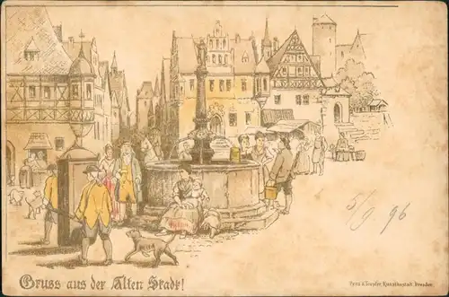 Ansichtskarte Dresden Gruss aus der alten Stadt 1896