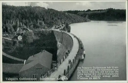 Goldentraum-Marklissa Złotniki Lubańskie Leśna Talsperre - Staumauer 1938