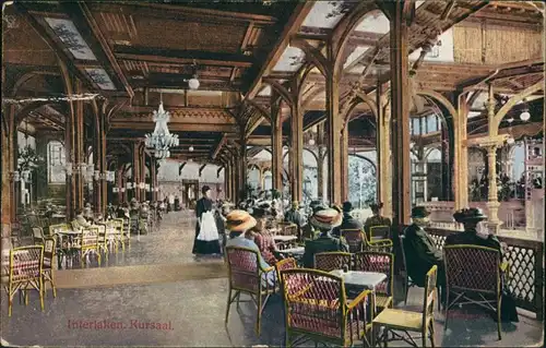 Ansichtskarte Interlaken Innenansicht Kursaal 1911