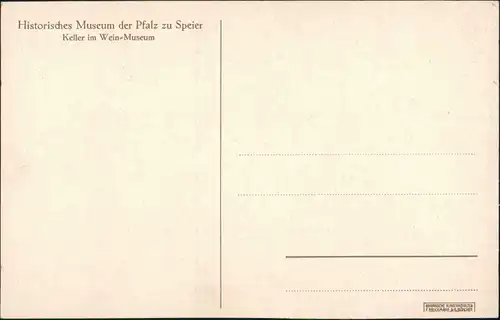 Ansichtskarte Speyer Keller im Wein-Museum Künstlerkarte Art Postcard 1915