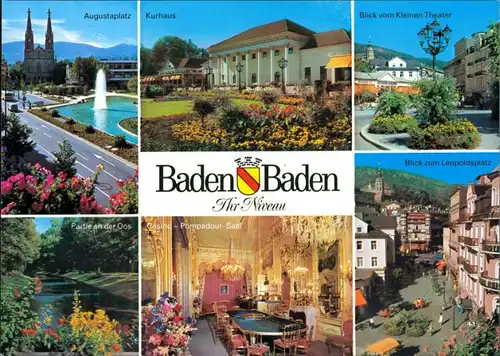 Baden-Baden 6 Echtfotos Augustusplatz Leopoldsplatz Casino uvm. 2000