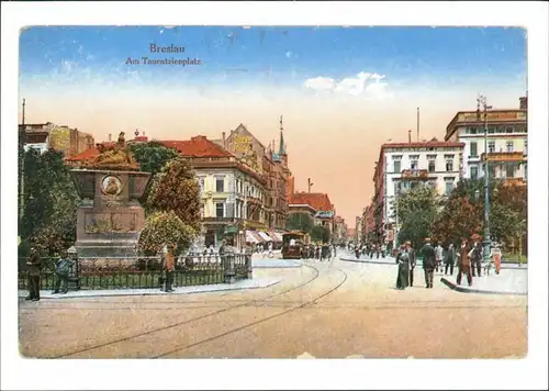 Breslau Wrocław Breslau Am Tauentzienplatz Repro-Ansicht anno ca. 1910 1990