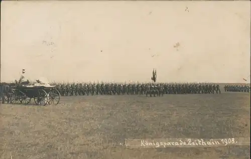 Zeithain Königsparade der Truppen vor der Kutsche 1908 Privatfoto
