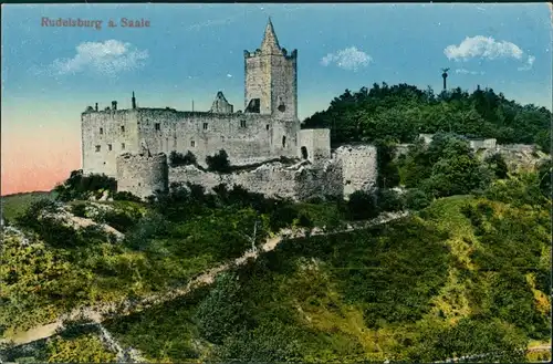 Saaleck-Bad Kösen Rudelsburg Burg Gesamtansicht Castle River Saale 1910