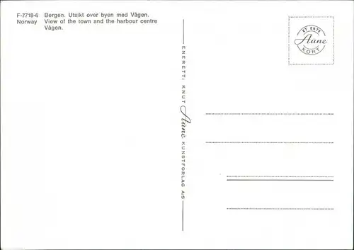 Bergen Bergen Utsikt over byen med Vågen Panoramic Postcard 1975