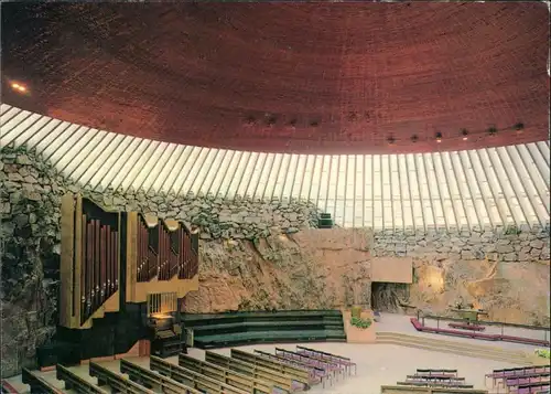 Postcard Helsinki Helsingfors Temppeliaukion kirkko Kirche Church 1970