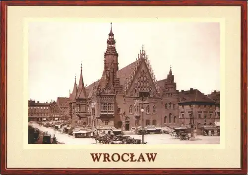 Postcard Breslau Wrocław RathausTown Hall Ratusz Reprint-Postkarte 1990