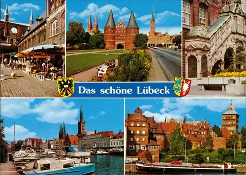 Ansichtskarte Lübeck Mehrbild-AK 5 Foto-Ansichten 1980