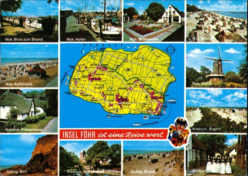 AK Wyk / Föhr, Landkarte der Insel Föhr Nr. 9850199 oldthing