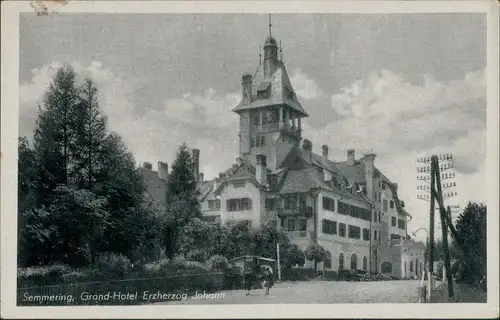 Ansichtskarte Semmering Partie am Grand Hotel 1942