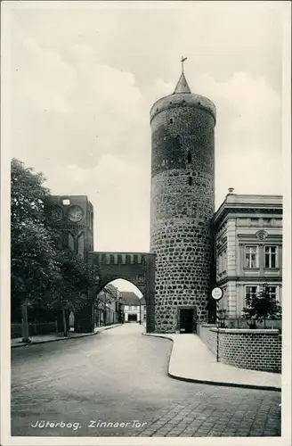 Ansichtskarte Jüterbog Zinnaer Tor, Straße 1936