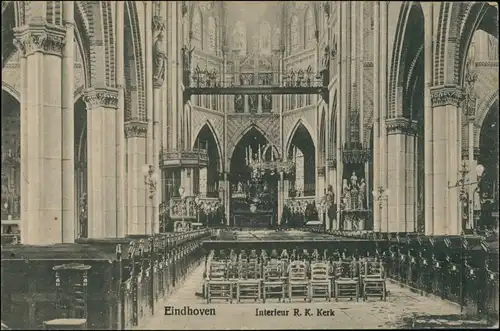 Postkaart Eindhoven Interieur R.K. Kerk Kirche Church Innenansicht 1910