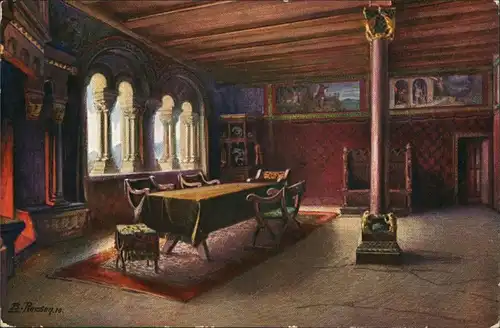 Eisenach Wartburg Das Landgrafenzimmer nach Berthold Pierson 1910