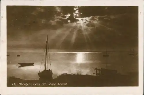 Postcard Swinemünde Świnoujście Sonnenaufgang 1928