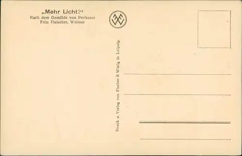 Künstlerkarte: Gemälde / Kunstwerke Mehr Licht Gemälde Fritz Fleischer 1938