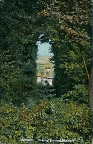 Ansichtskarte Wiesbaden Griechische Kapelle 1912