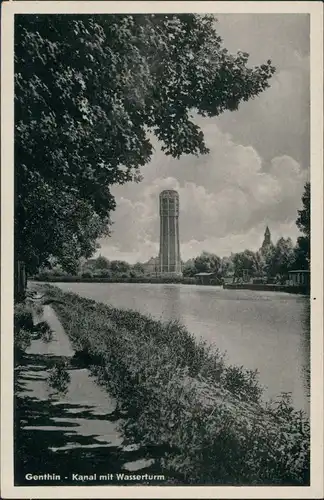 Ansichtskarte Genthin Knal mit Wasserturm 1955