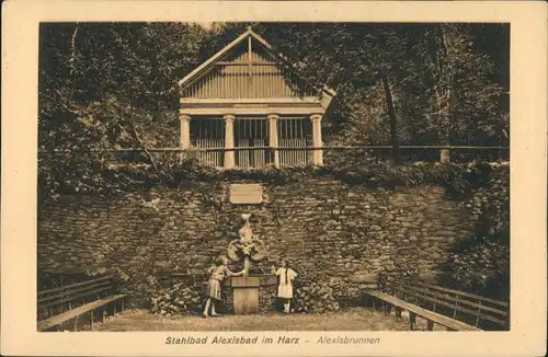 Ansichtskarte Alexisbad-Harzgerode Kinder am Alexisbrunnen 1927