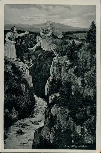 Ansichtskarte Mägdesprung-Harzgerode Mägdesprung Sage 1942