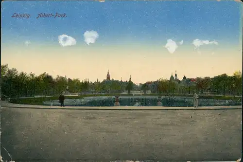 Ansichtskarte Leipzig König Albert Park (Albertpark) 1914