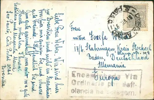 Postcard Sao Paulo Ahangabahu 1929