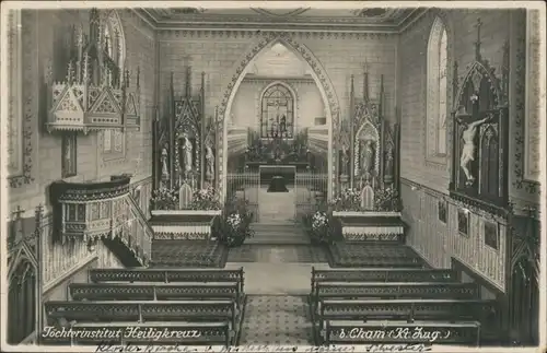 Ansichtskarte Cham (Oberpfalz) Töchterinstitut Heiligkreuz - Innen 1928