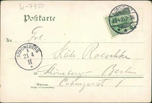Ansichtskarte Konstanz Wellenornament - Stadt 1905