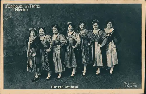Ansichtskarte München Gasthaus Dachauer Platzl Deandln 1930