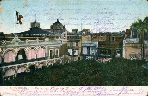 Postcard Veracruz Plaza de Armas 1911