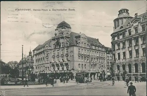 Ansichtskarte Hannover Hansa Haus Darmstädter Bank 1909