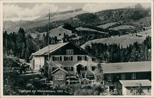 Ansichtskarte Riezlern-Mittelberg Grenzgasthof Walserschanz 1936