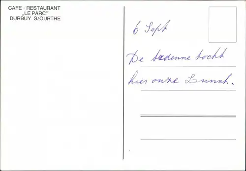 Postkaart Durbuy Restaurant LE PARC, DURBUY S/OURTHE 1975