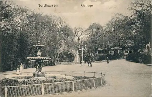 Ansichtskarte Nordhausen Partie im Gehege 1911