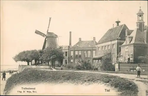 Postkaart Tiel Sttraße und Windmühle 1907