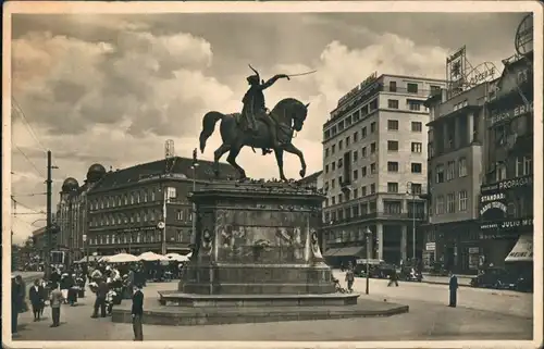 Foto Zagreb Spomenik Jelacic Bana 1932 Privatfoto