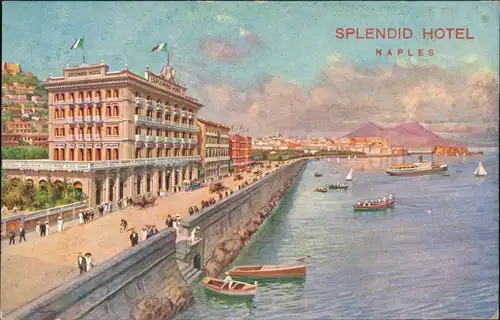 Cartoline Neapel Napoli Künstlerkarte Splendid Hotel 1912