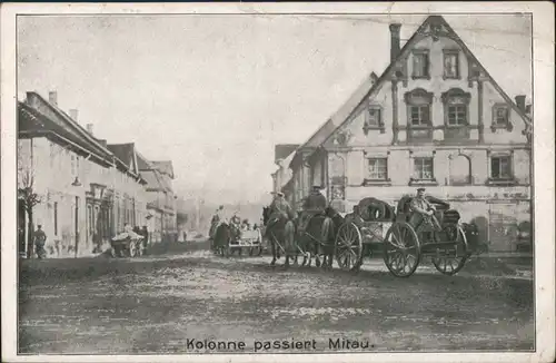 Mitau Jelgava Елгава Straßenpartie - Kolonne 1916